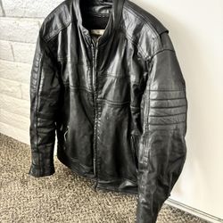 Men's Leather Motorcycle Jacket XL