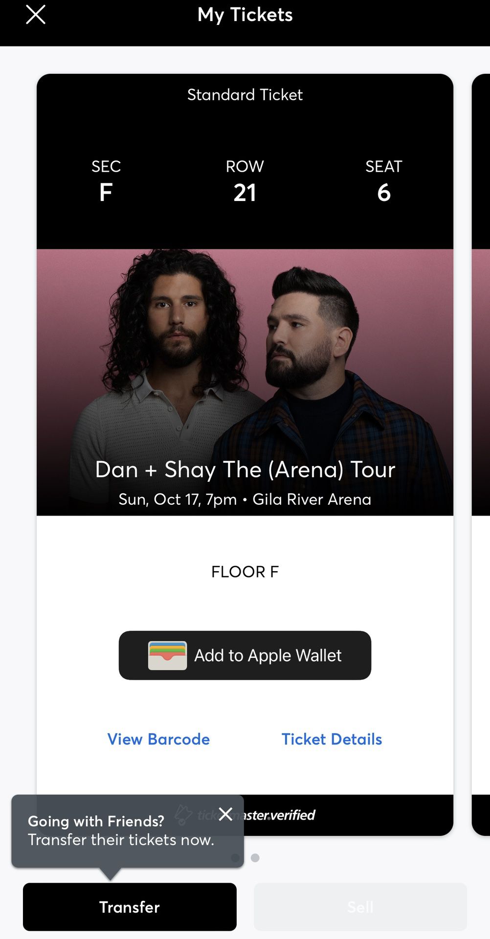 Dan + Shay (Gila River Arena) 2 Tickets!