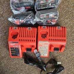 Milwaukee Batteries 4.0 A - 2.0A - Chargers - Case 