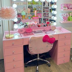 Impressions Vanity With Mirror PINK