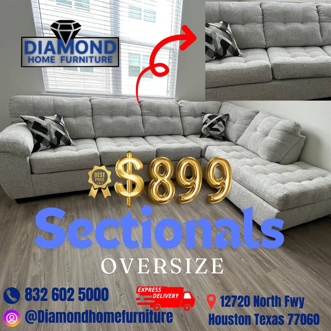 GREY OVERSIZE SECTIONAL 