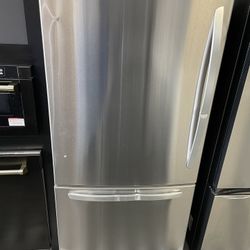 Lg 33” Wide Single Door Bottom Freezer Refrigerator 