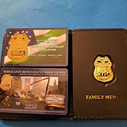 2026 NOVELTY NYPD SBA SERGEANTS BENEVOLENT FAMILY MEMBER WALLET SET FREE COURTESY 