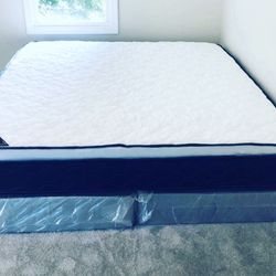 MattressAnd Split Box Spring King Size Pillow Top Medium Firm 14”thick Comfort Brand New WE FINANCE WE DELIVER 