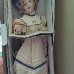 Collectable porcelain Doll from the Heritage Collection Maude Humphrey Bogart's First Lesson doll