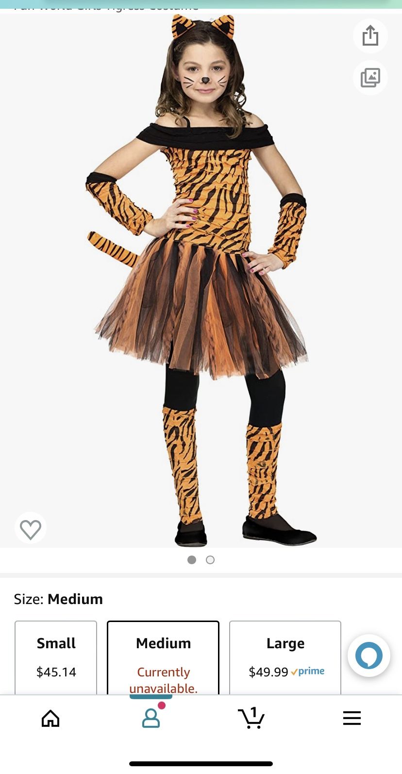 Tiger Costume Girls