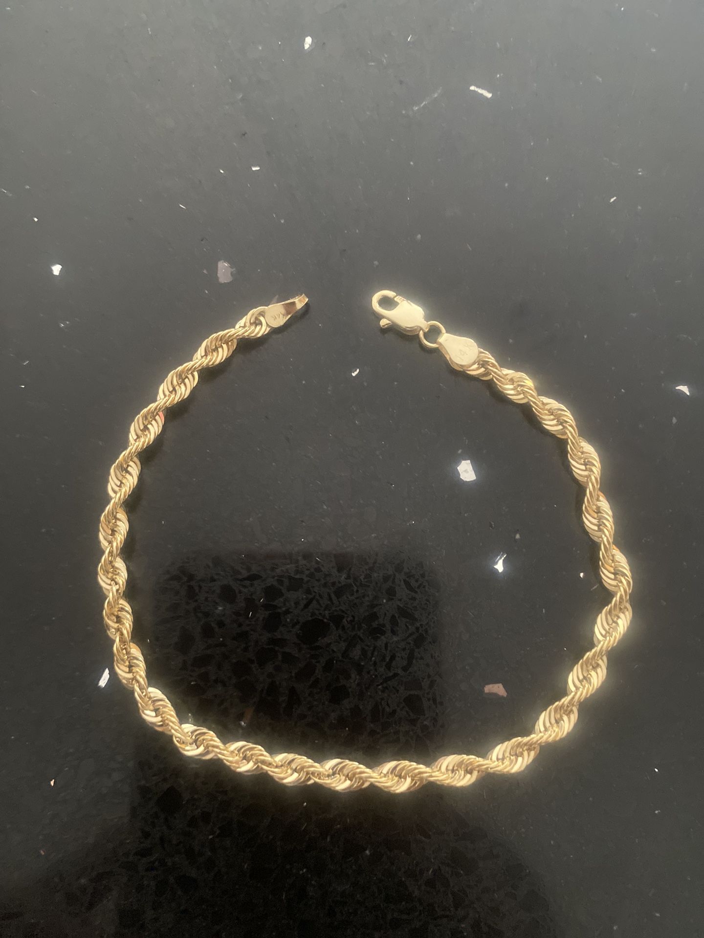 14k Gold Rope Bracelet