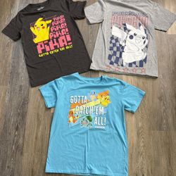 Large/XL - Set Of 3 Kid’s Pokémon Shirts 