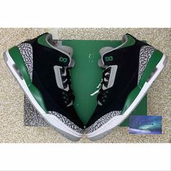 Nike Air Jordan 3 Retro Pine Green Size 9 Men