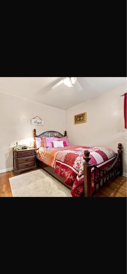 Queen Bed, Mattress & Dresser