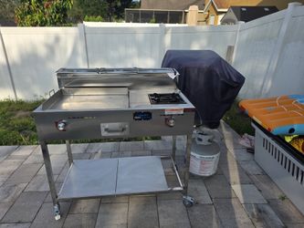 propane burner stove and iron cart