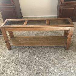 Sofa Table With 3 Glass Sections 