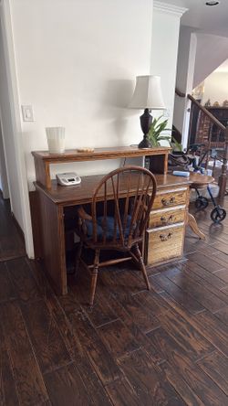 Oak Computer Desk and Chair