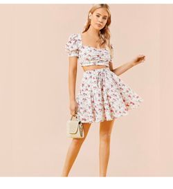 1x floral skirt set
