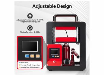 5 Ton Portable Hydraulic Heat Press Machine 2.3 x 4.7 Inch Dual Heating Plate, red/black