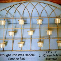 Wrought Iron Wall Candle Sconce $45