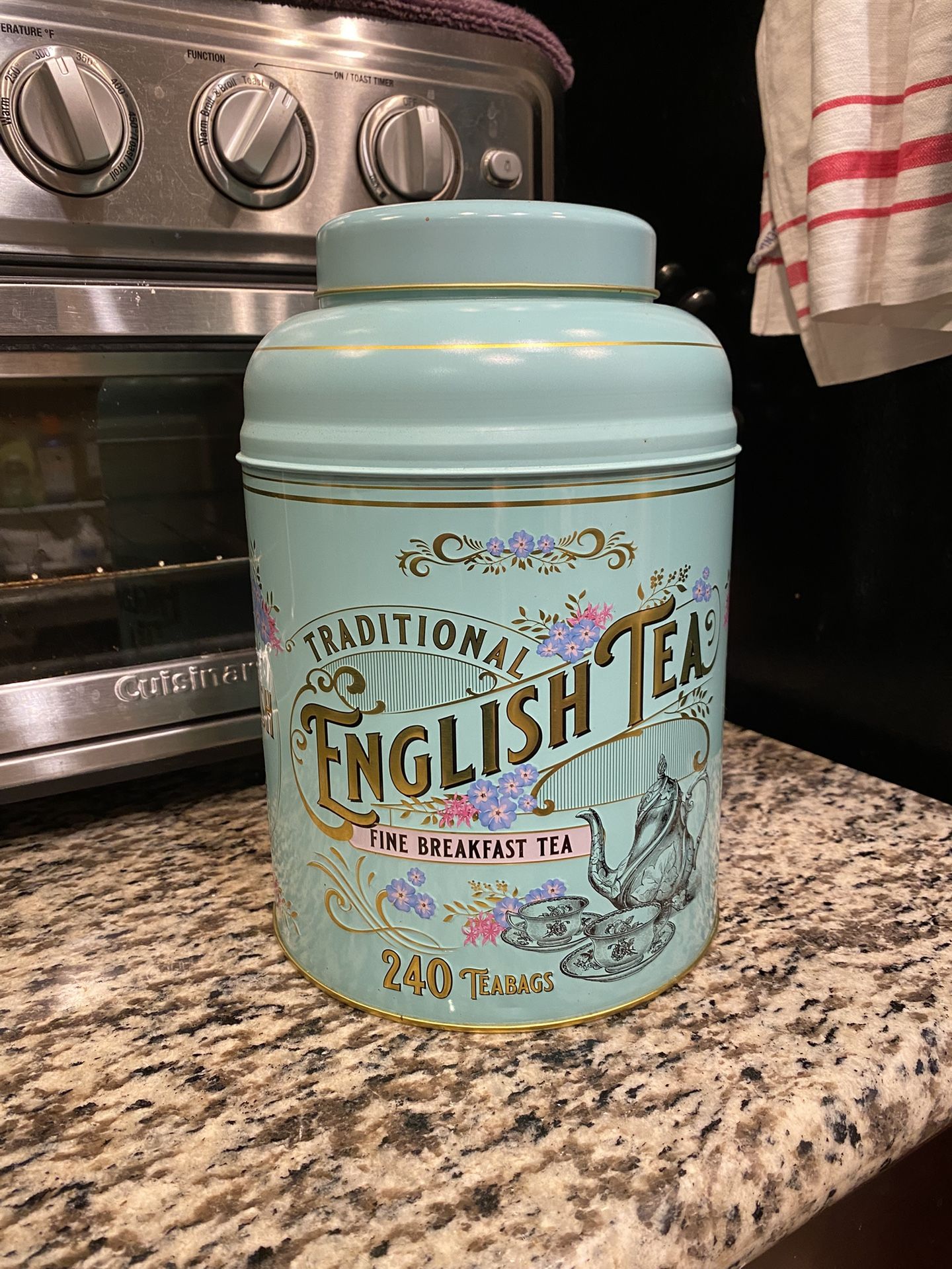 Large Tea Tin Empty Decor