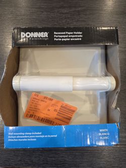 White Plastic Toilet Paper Holder 