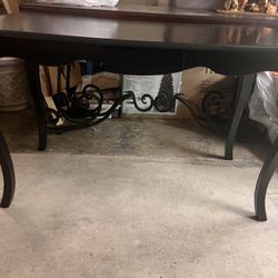 $25 Small Black Writing Desk With Drawer, Moderate Use Good Condition