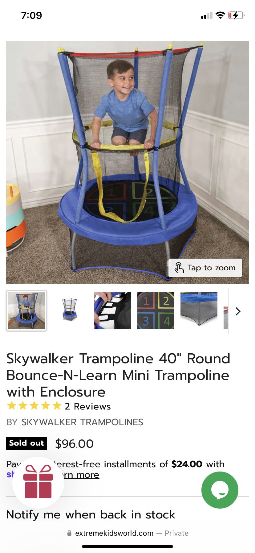 Trampoline Ages 3-7 With Enclosure 