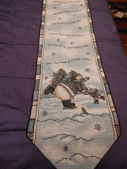 Ice Skating Snowman Christmas Runner.