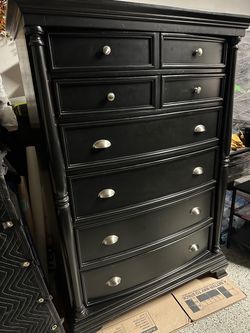 Beautiful  Black Wood  Z Gallery, Tall Dresser with Wood Drawers.  Originally Cost Over $1,500