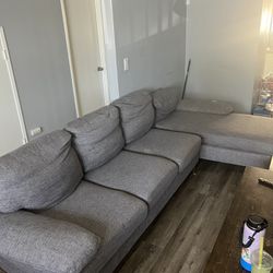 ZONIA 2 GREY PIECE UPHOLSTERED SECTIONAL 