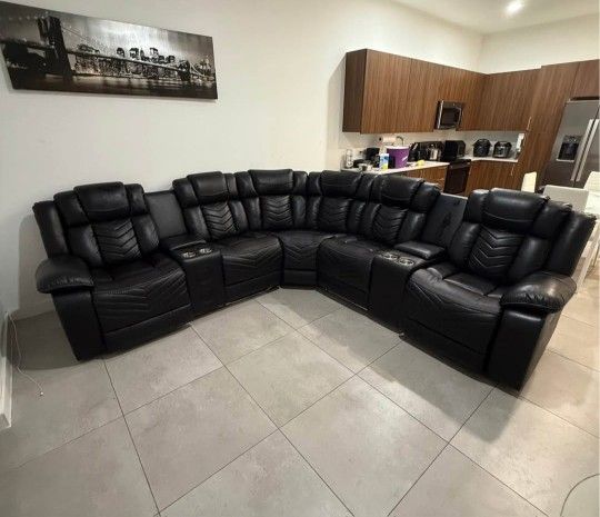 Recliner Sectional Sofa ⭐️ Sofa Seccional Reclinable (FINANCING AVAILABLE/$0 DOWN PAYMENT)