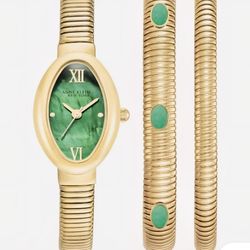Ladies Malachite Bracelet/Watch Set