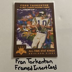 Fran Tarkenton Minnesota Vikings Hall of Fame QB Gridiron Kings Short Print Insert Card. 