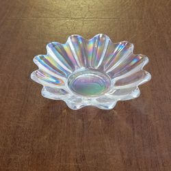 Vintage Federal Glass Celestial Iridescent bowl 6inches diameter 
starburst sunburst dish.. Pre-owned, perfect shape, no chips or cracks. 
It is 1 1/8