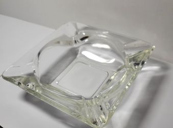 2 Different Vintage 1970's Heavy Crystal Ashtrays (or Candy/Nut Dish; Key/Trinket Holder) Thumbnail