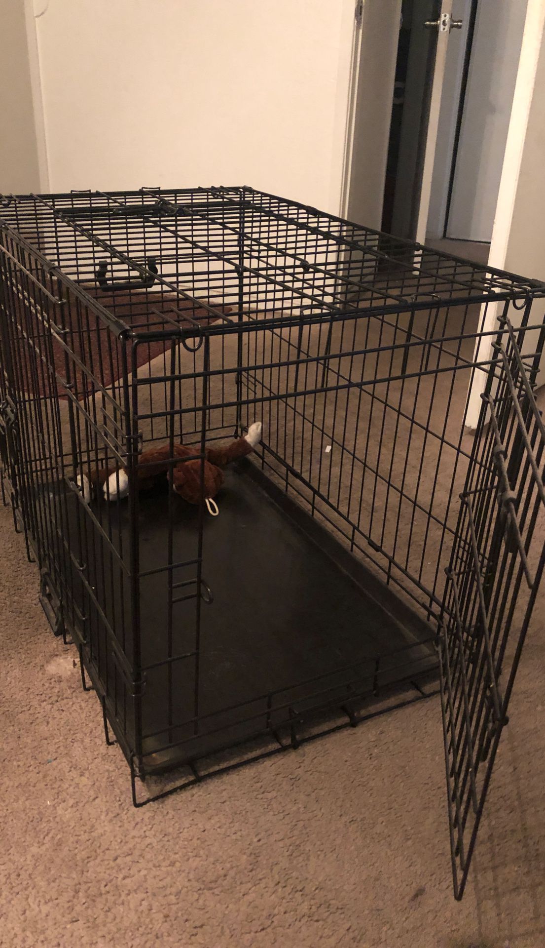 Medium folding Dog Cage 2Door Pet Crate Kennel+Tray