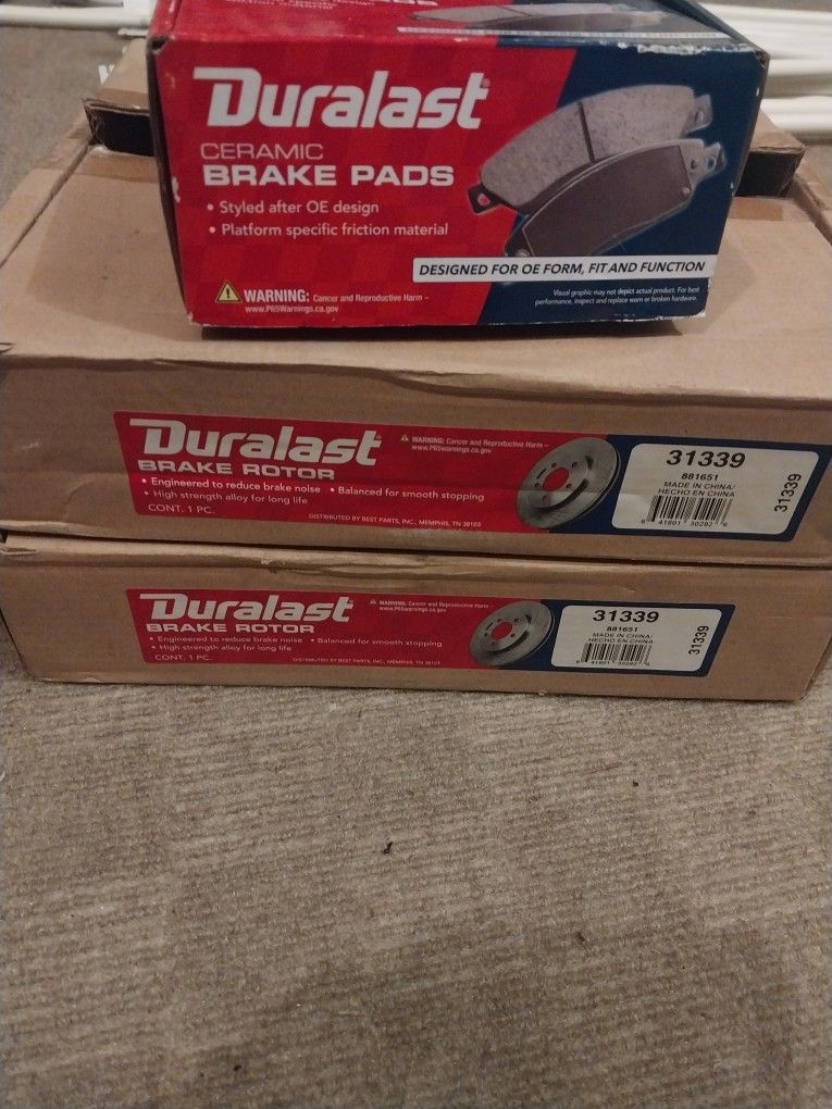 Duralast Brake Rotors/pads