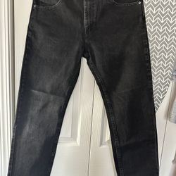 Wrangler Men's Jet Black Straight Jeans 