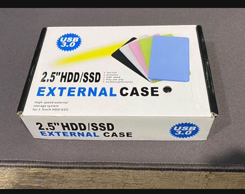 External Hard Drive Enclosure USB 3.0 Box Cable And Carry Bag NEW