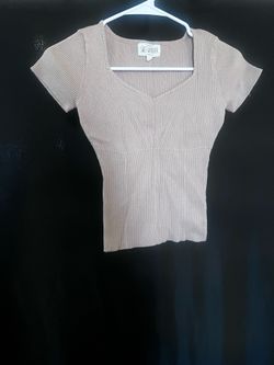 Sweet Wanderer Ribbed Knit Short Sleeve Top - Mauve/Taupe