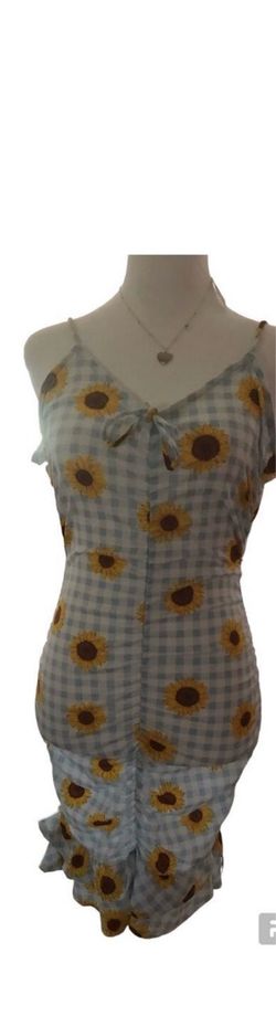 NWT Derek Heart Women's Small floral Check Open Bodycon Dress