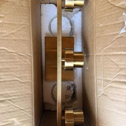 Gold 3 Light Vanity Fixture with Glass