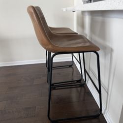 Set of 2 Bar Stools – 26” Height – Whiskey Color 