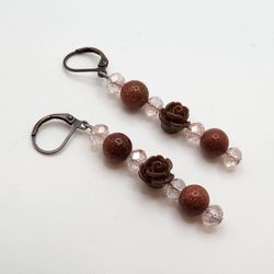 Chocolate Rose Earrings