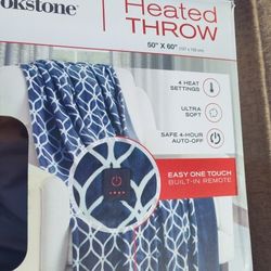 Brookstone Cozy Heated Plush Throw Blanket 
