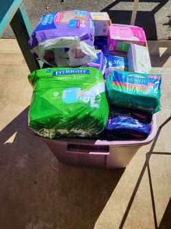 Sanitary Napkins, Pads, Liners, Briefs Underwear ...  HUGE FULL BOX of items