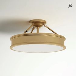 Three Posts Everlee Gold Semi Flush Mount NIB