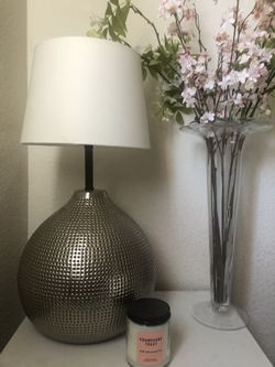 2 Nice Pewter Punched Metal Prema Table Lamps