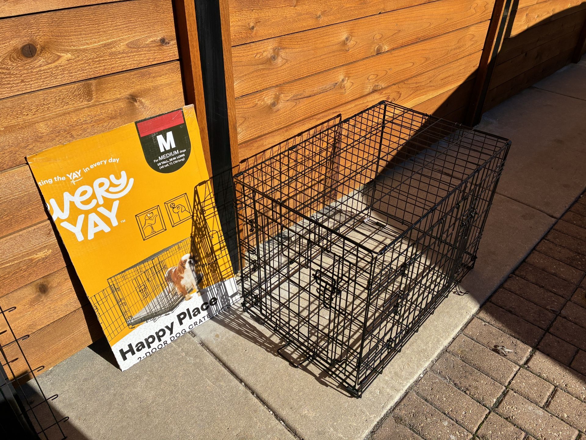 Dog Crate - Medium Two Door Collapsible With Primo Pad Mat