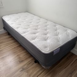 Ortho Mattress Doctor Preferred Club Signature Twin Mattress with Box Spring and Bed Frame Excellent Condition 