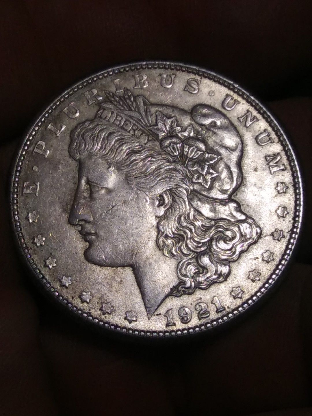 Old Silver Morgan dollar