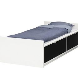  Twin Bed With 2 Large Drawers; With Mattress.