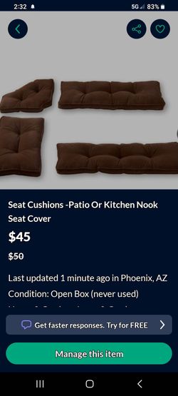 Seat Cushion- great DIY Project- for kitchen Nook or Patio Cushion .. Reg over $96 on Amazon 